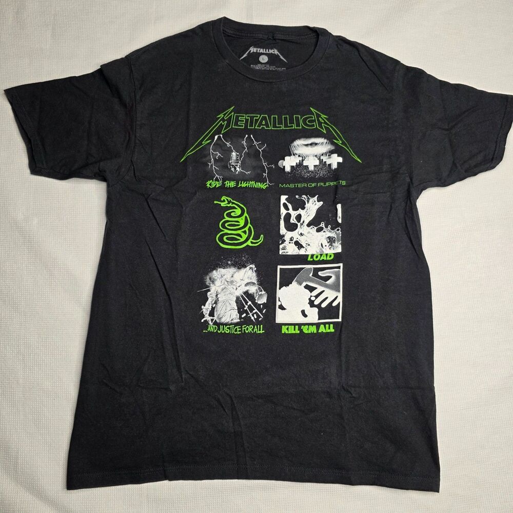 Metallica Ride The Lightning Master Of Puppets Mens Large Black T Shirt Band